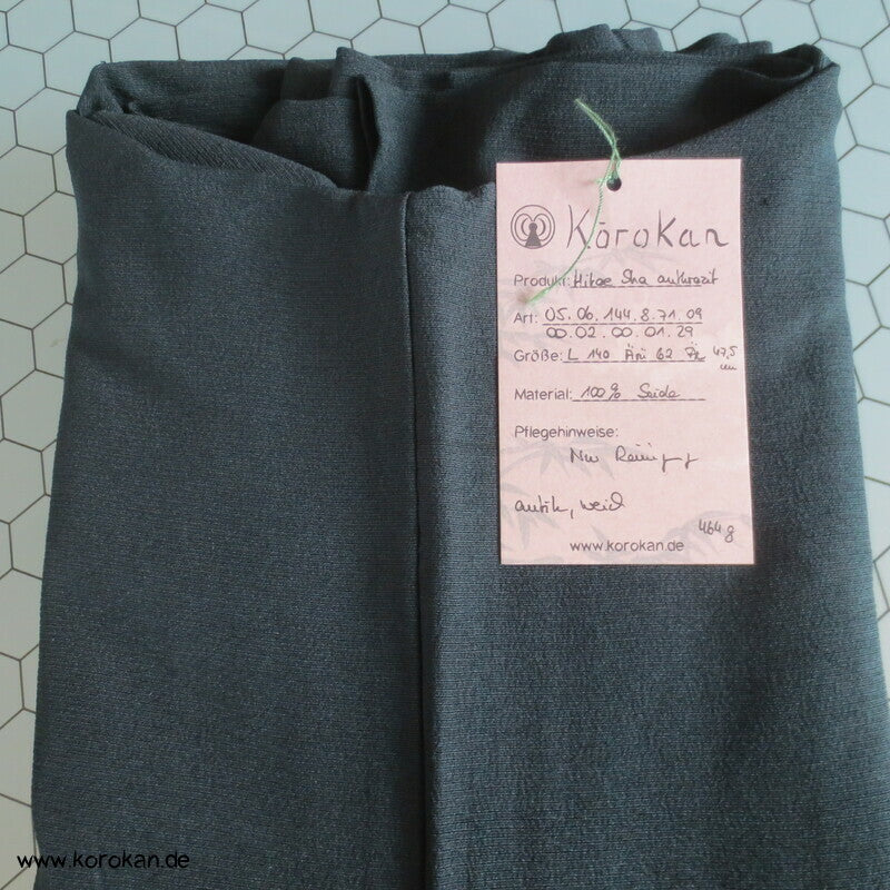 Hitoe Sha Seiden Kimono, anthrazit, halbtransparent