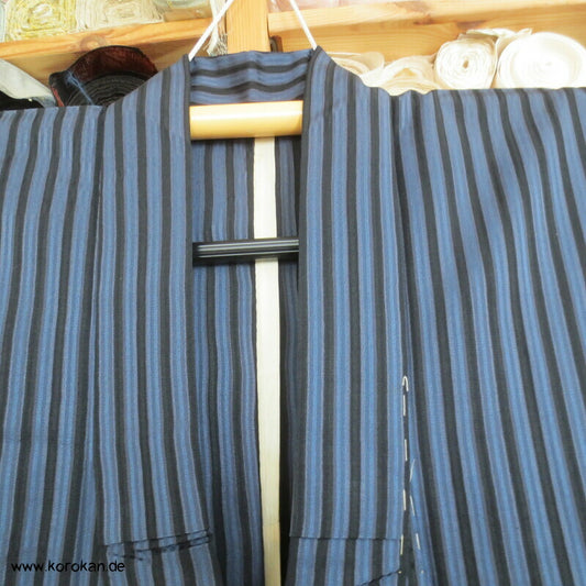gestreifter Seiden Hitoe ungefütterter Kimono