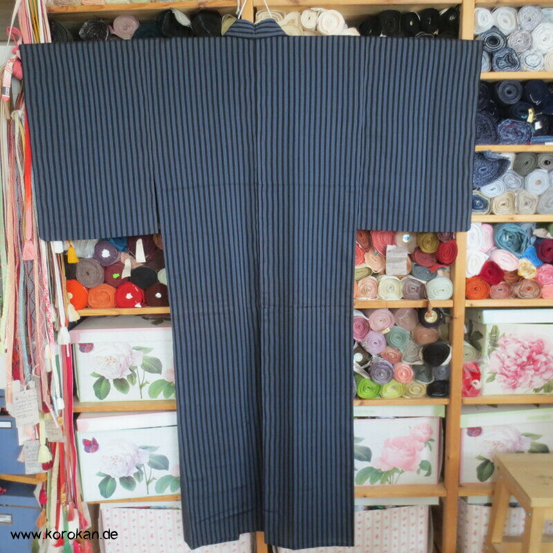 gestreifter Seiden Hitoe ungefütterter Kimono