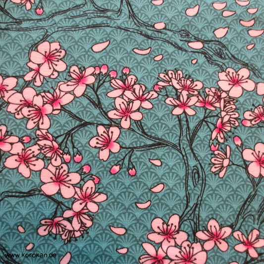 Kirschzweige Sakura Baumwoll Jersey with love from Tokyo