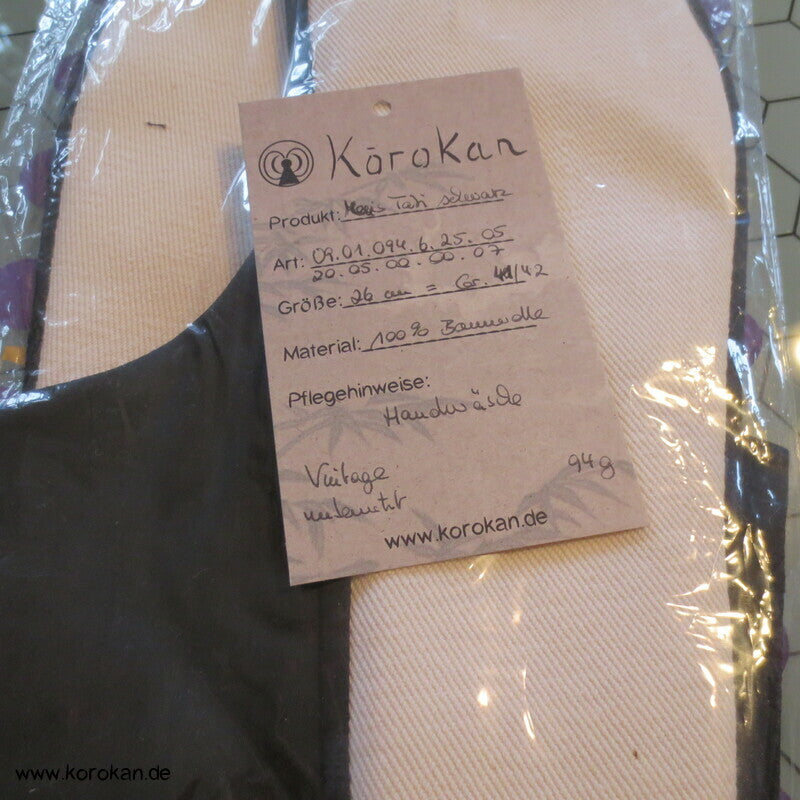 Tabi mit Haken, Baumwolle, schwarz, weiße Sohlen