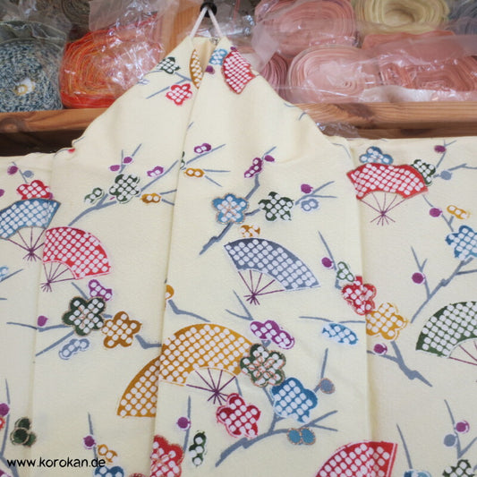 bunte Jigami Fächer Komon Kimono