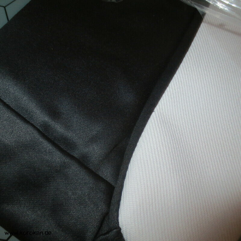 Tabi mit Haken, Baumwolle, schwarz, weiße Sohlen