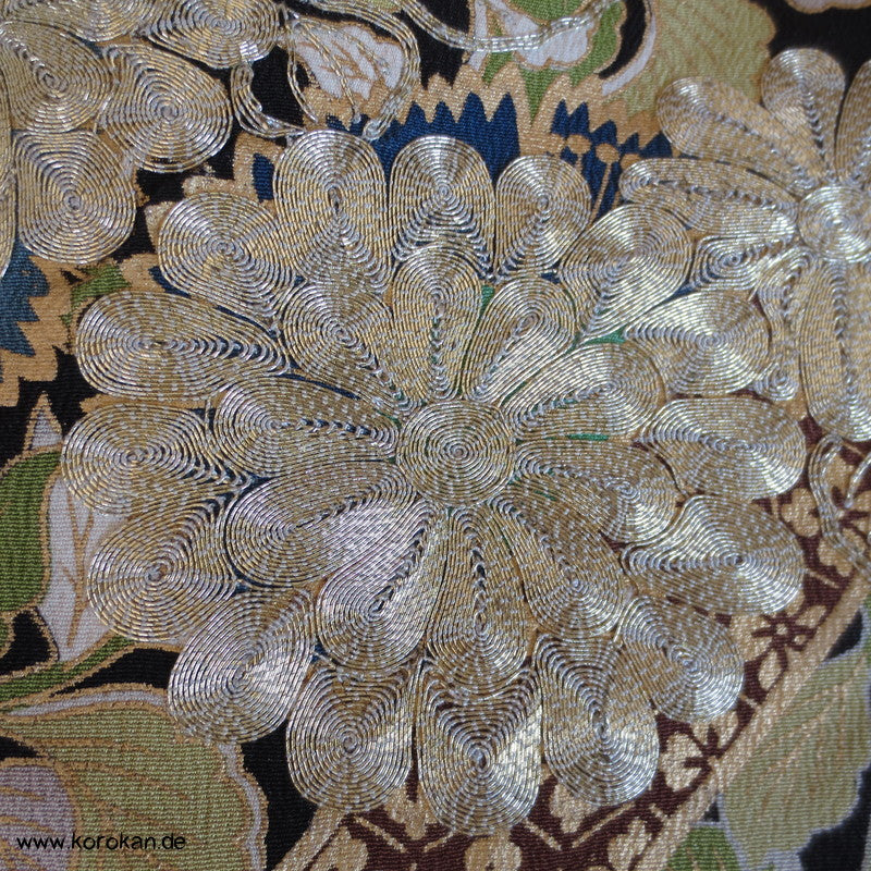 Bambus / Kiku / Gold Tomesode Seiden Kimono