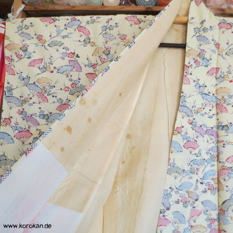 bunte Jigami Fächer Komon Kimono