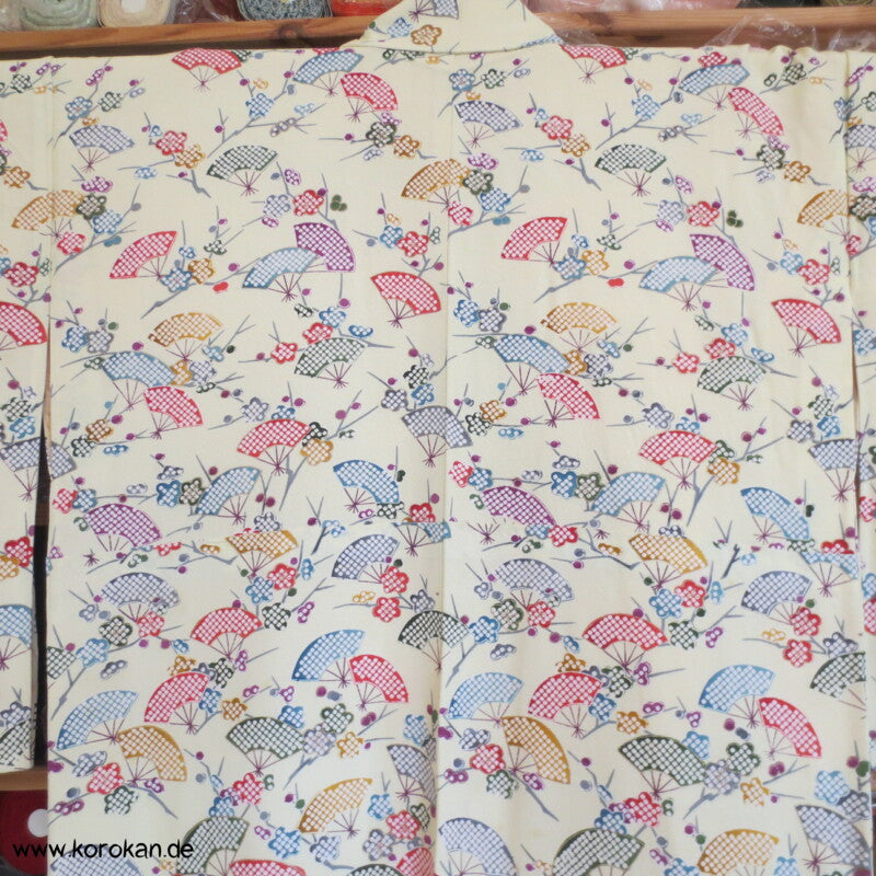 bunte Jigami Fächer Komon Kimono