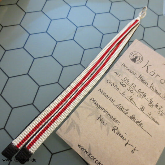 Haori Himo - doppelseitig, schwarz weiß rot