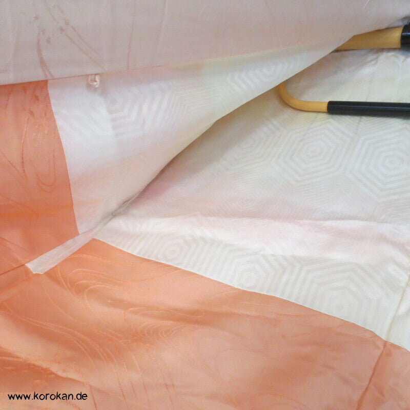 Sakura Blüten auf sakura rosa Seidendamast Haori Kimono Jacke
