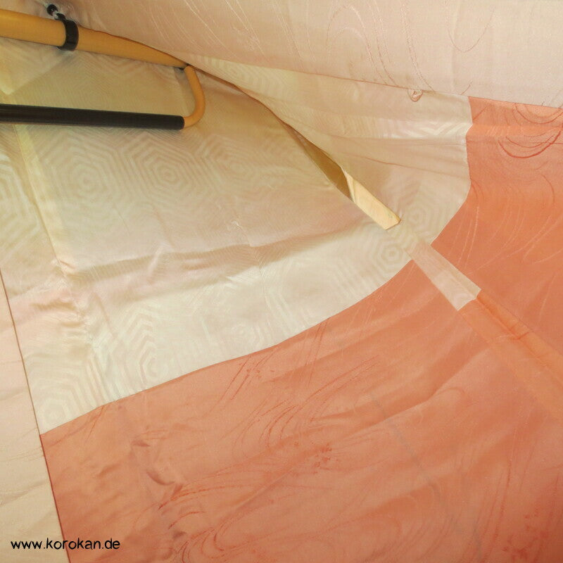 Sakura Blüten auf sakura rosa Seidendamast Haori Kimono Jacke