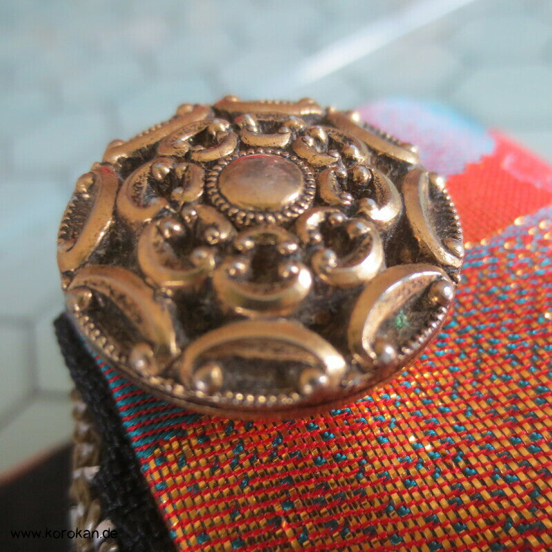 Upcycling Tomesode Kimono Rock mit angesetztem Brokat Obi Bund, Gr. M