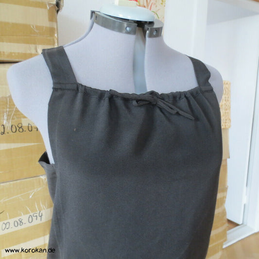 Kimono Seiden Upcycling Top, schwarzer Crepe mit Mon Wappen Gr. M