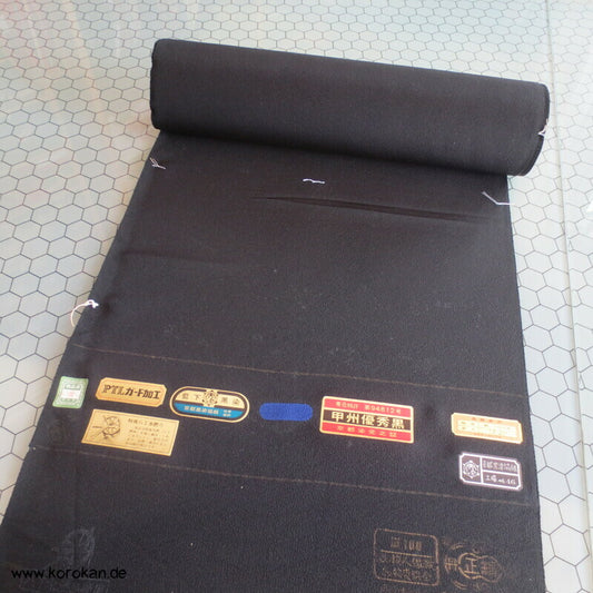 schwarzer Seidencrepe Ensemble Mofuku Tanmono, Paulownia Mon