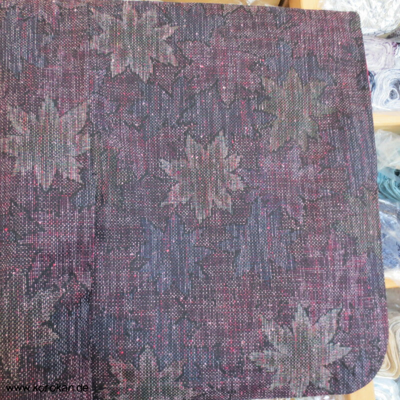 dunkles Ahornblatt Hitoe Mawata Tsumugi Kimono