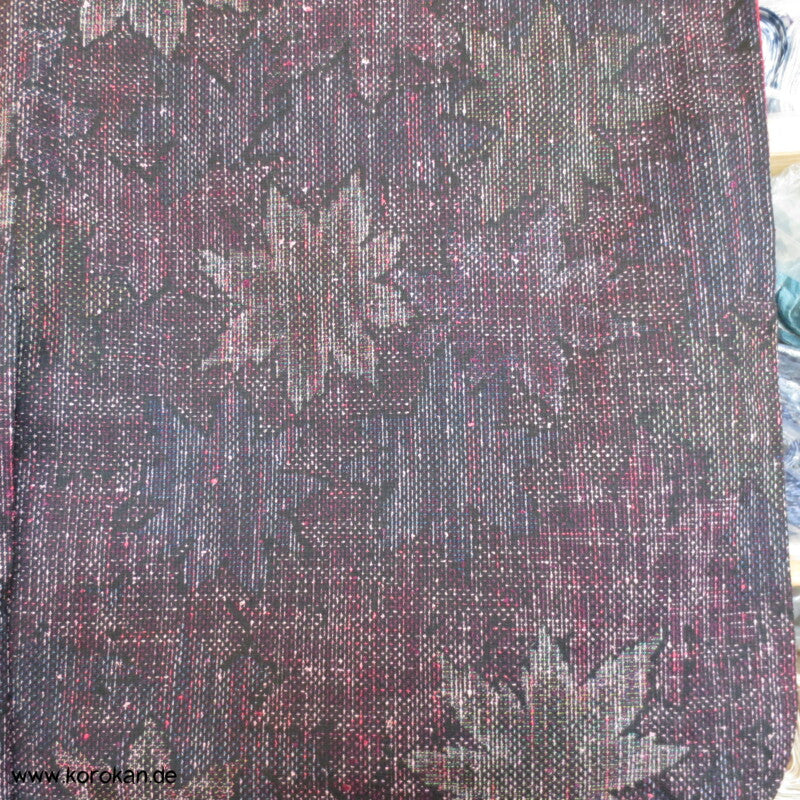dunkles Ahornblatt Hitoe Mawata Tsumugi Kimono