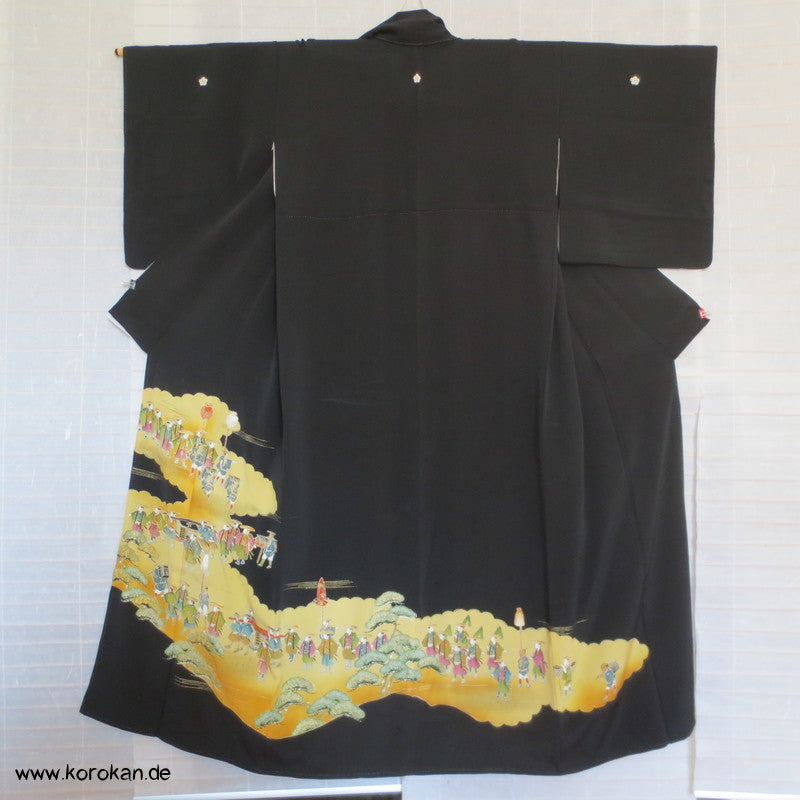Edo Prozessionszug Tomesode Seiden Kimono