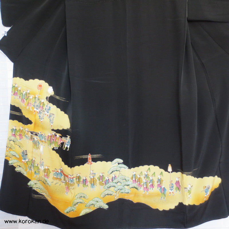 Edo Prozessionszug Tomesode Seiden Kimono