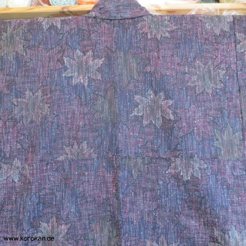 dunkles Ahornblatt Hitoe Mawata Tsumugi Kimono