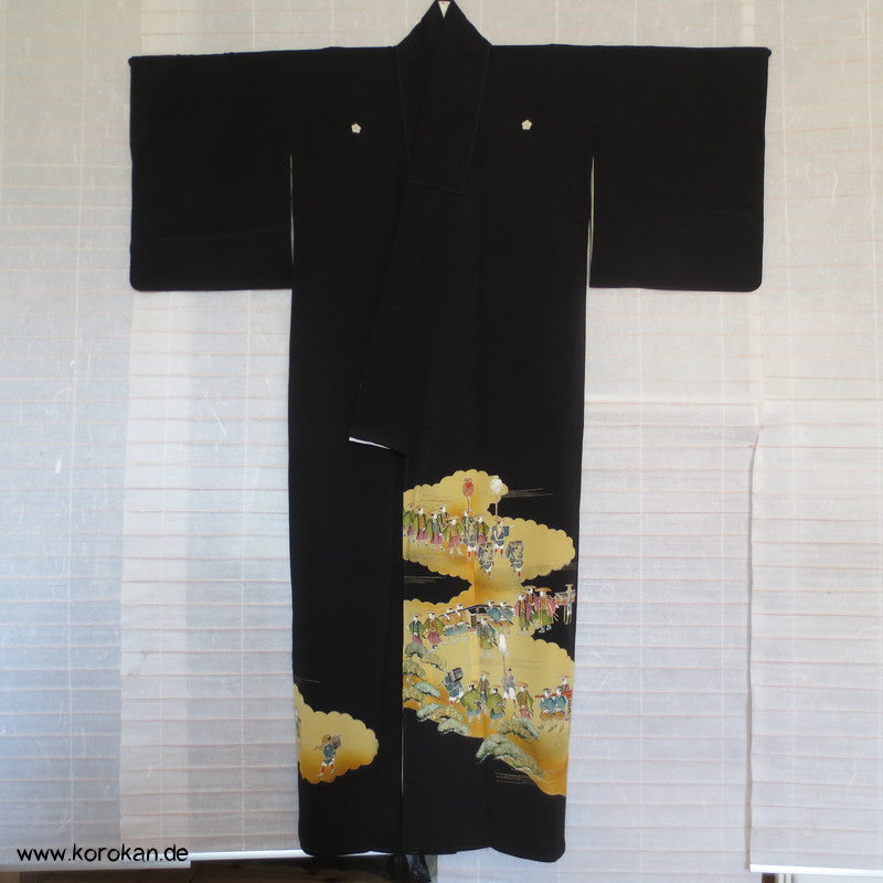 Edo Prozessionszug Tomesode Seiden Kimono