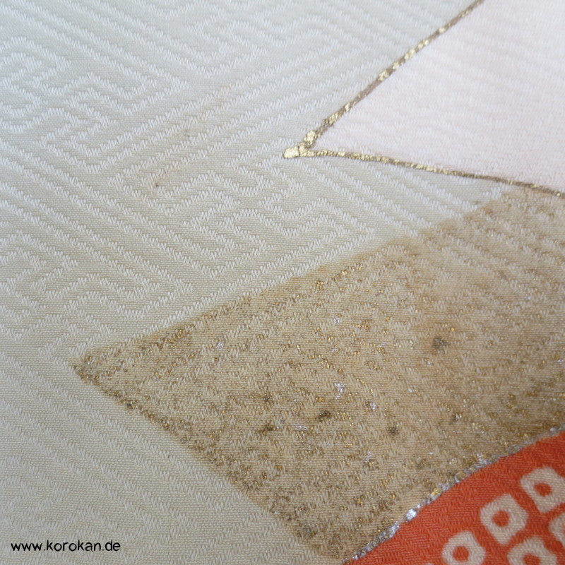 riesiges Noshi - Muster, Gold und Silber Furisode, prächtig