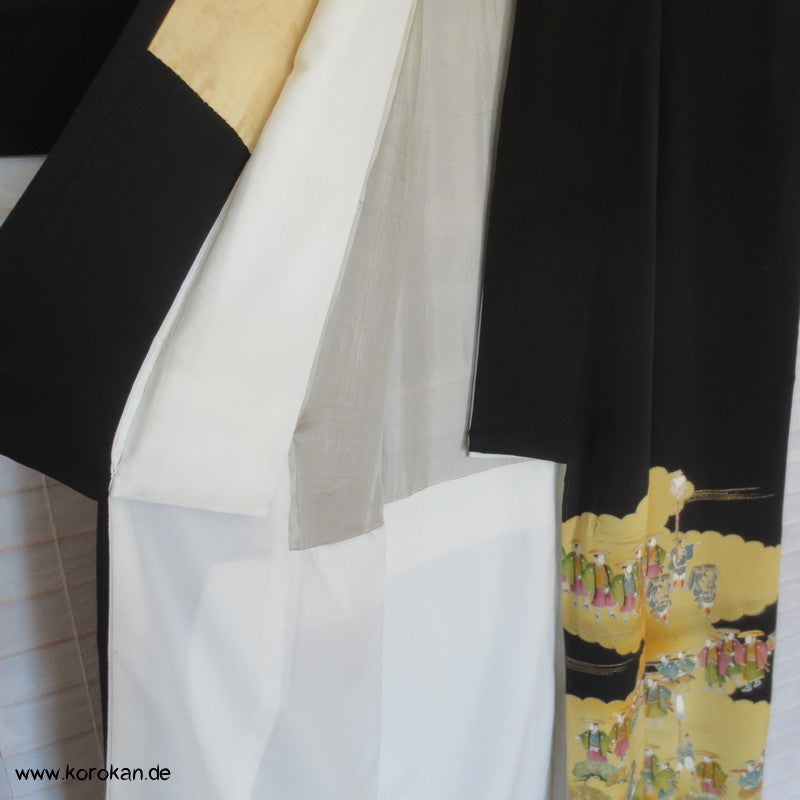 Edo Prozessionszug Tomesode Seiden Kimono