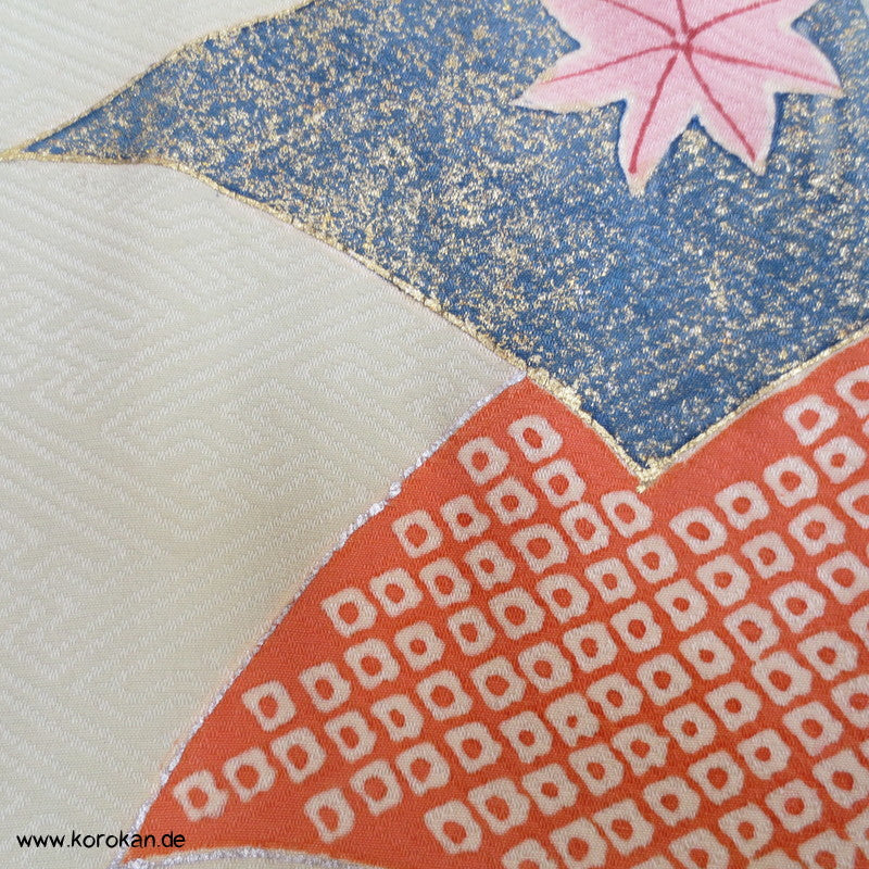 riesiges Noshi - Muster, Gold und Silber Furisode, prächtig