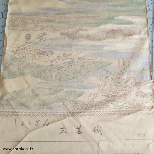 Szene aus alter Zeit Kimono Seidenjacquard