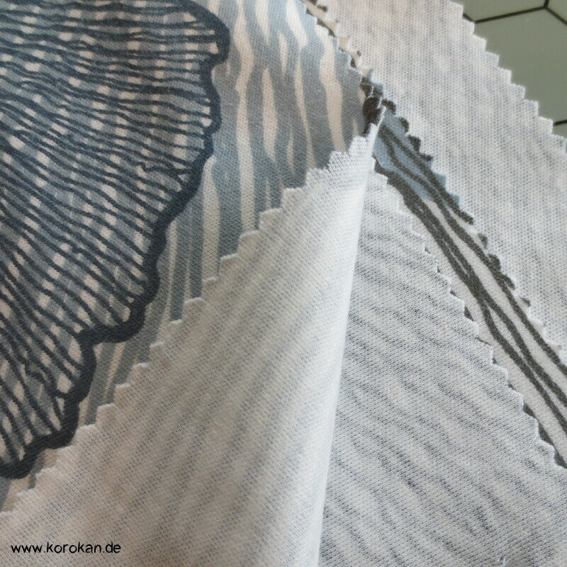Gingko Blätter Interlock Baumwoll Jersey