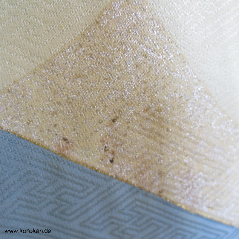 riesiges Noshi - Muster, Gold und Silber Furisode, prächtig