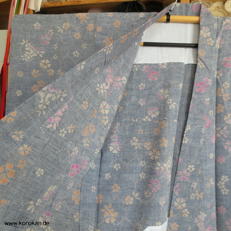 Sakura Baumwoll Tsumugi Hitoe Kimono / Yukata