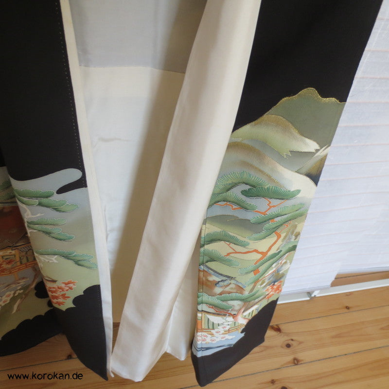 Szene am Hof von Heian Tomesode Seiden Kimono
