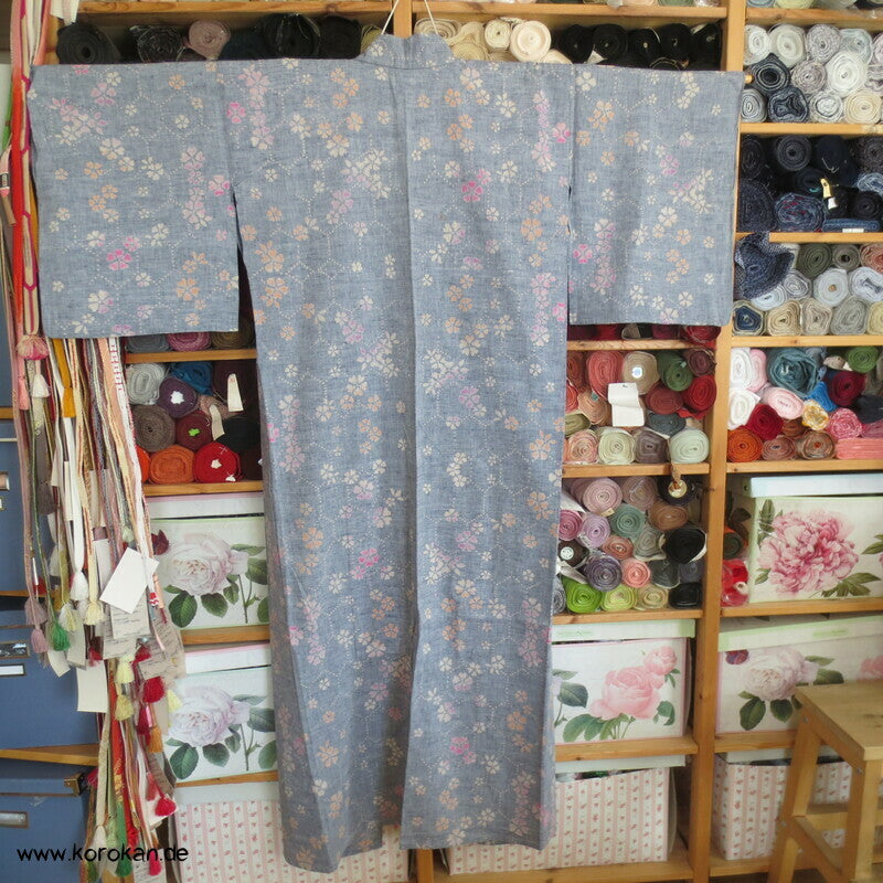 Sakura Baumwoll Tsumugi Hitoe Kimono / Yukata