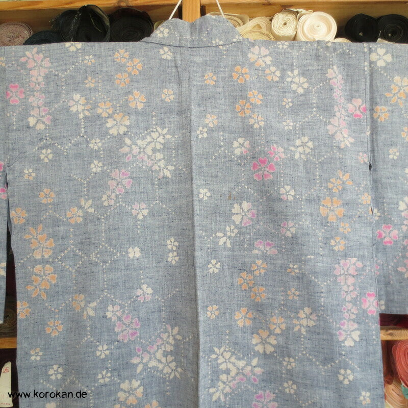 Sakura Baumwoll Tsumugi Hitoe Kimono / Yukata