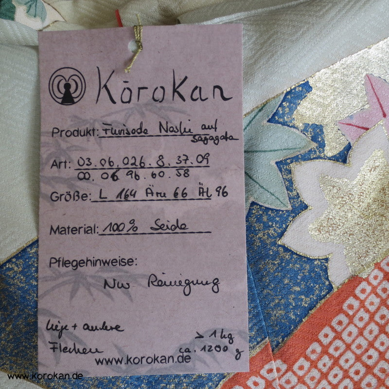 riesiges Noshi - Muster, Gold und Silber Furisode, prächtig