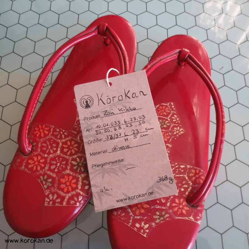 japanische Zori Zehensteg Sandalen Kikko Fächer