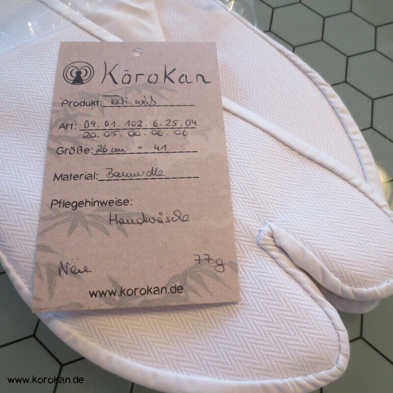 Tabi weiß mit Haken