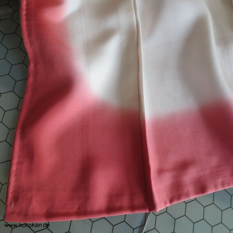Tsujigahana Blumen und Mandarinenten Seidencrepe Komon Kimono