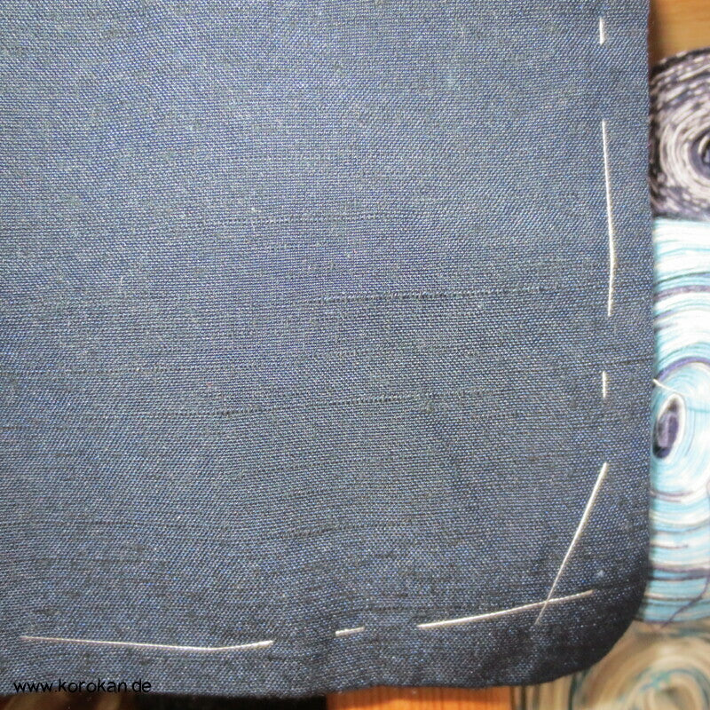 Tsumugi Seiden Kimono, schlicht blau