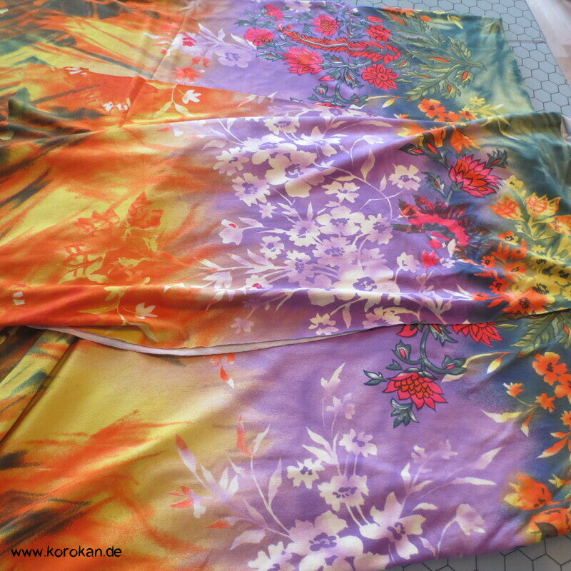 Blumenbordüren Viscose Jersey