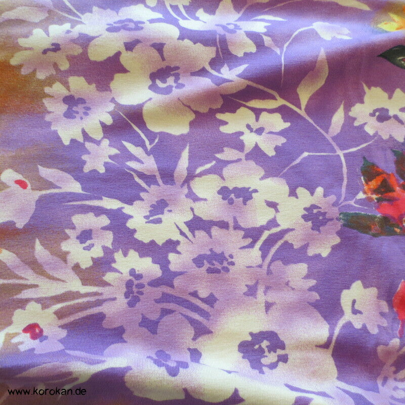 Blumenbordüren Viscose Jersey
