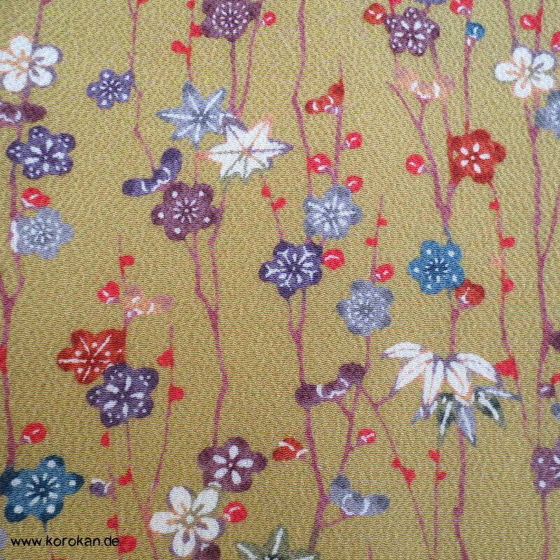 Vier Jahreszeiten Blumenrondelle Komon Kimono