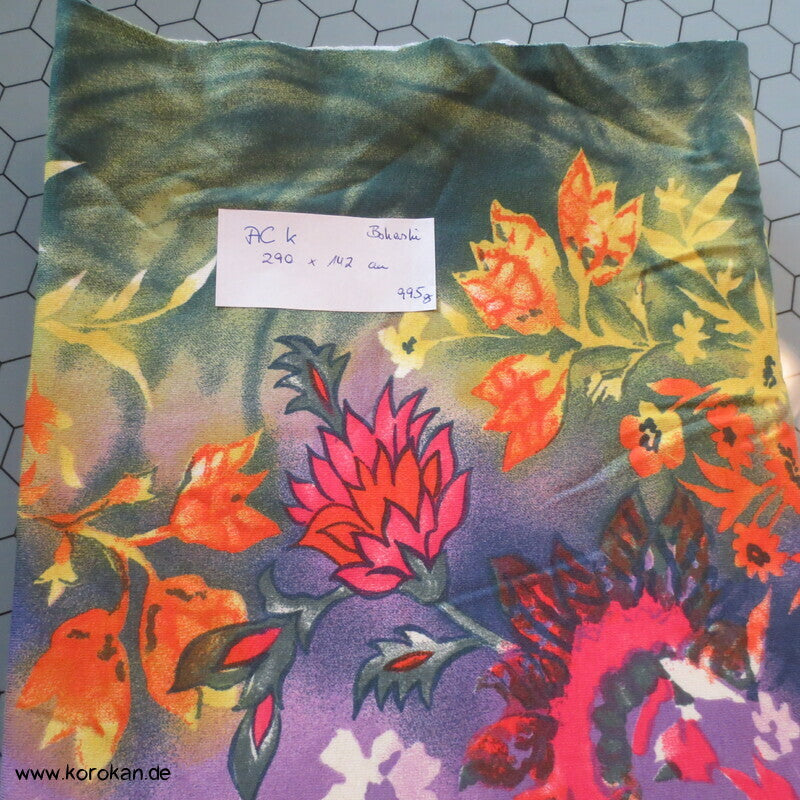 Blumenbordüren Viscose Jersey