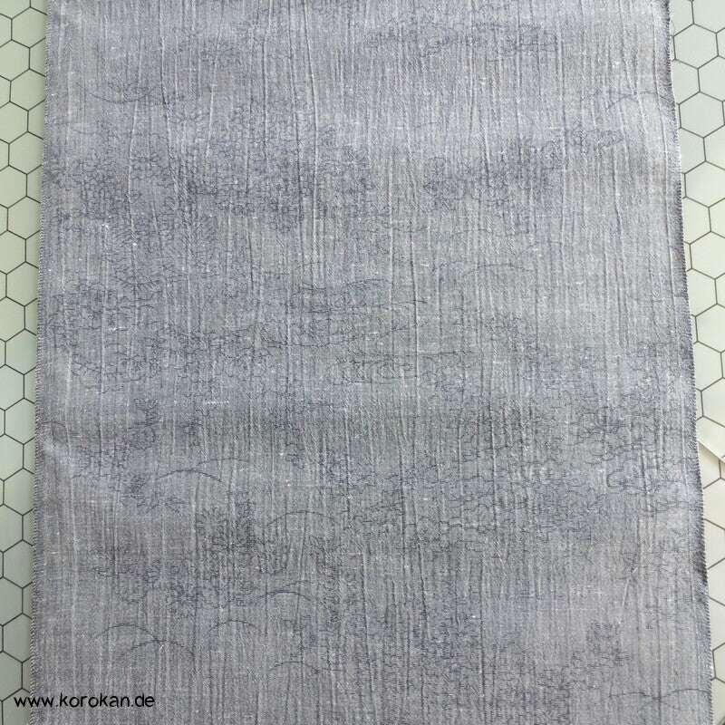 Pinien blaugrau Sommer Kimono Krepp