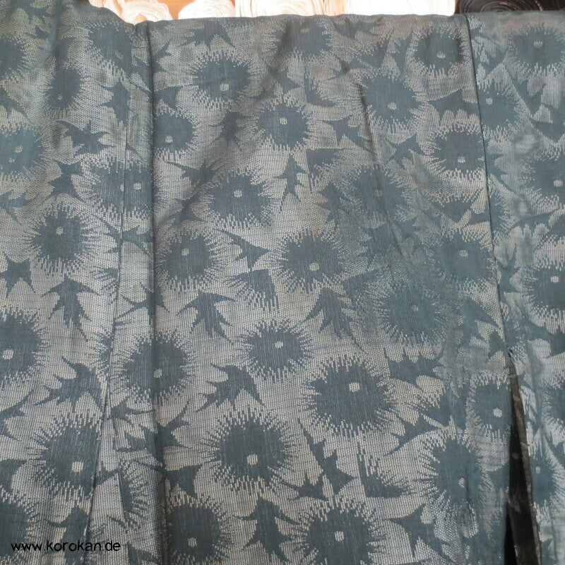1950'er Hitoe ungefütterter Kimono, gewebte Disteln