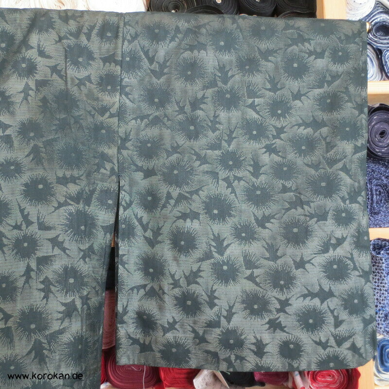 1950'er Hitoe ungefütterter Kimono, gewebte Disteln