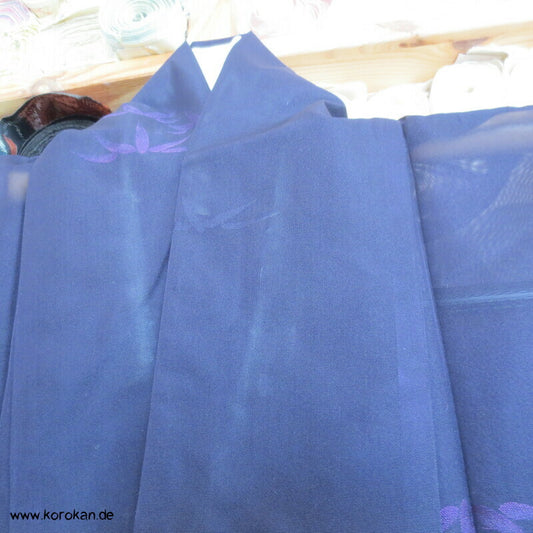 violetter Bambus Hitoe ungefütterter Kimono Sha Seide