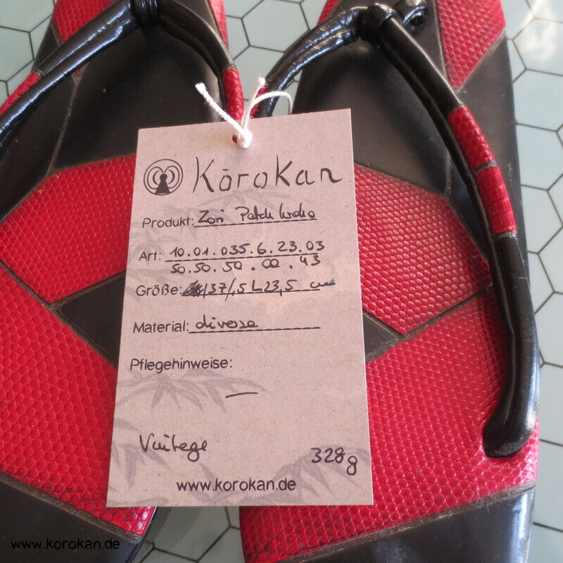 japanische Zori Zehensteg Sandalen, Schlangenleder Patchwork