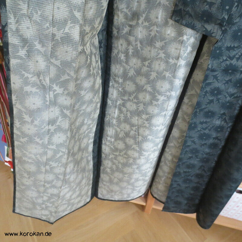 1950'er Hitoe ungefütterter Kimono, gewebte Disteln