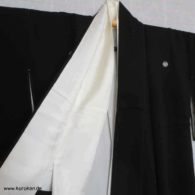 Silber Kraniche über Sayagata Bändern Tomesode Seiden Kimono