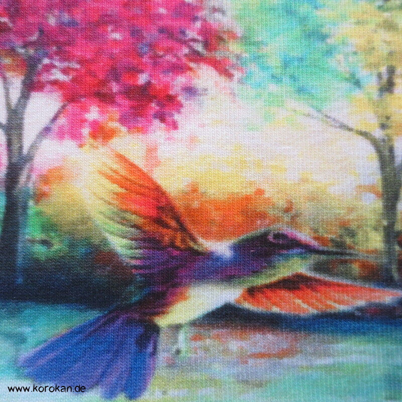 Kolibri und Schmetterlinge Baumwoll Jersey