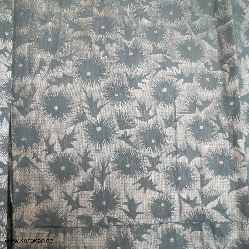 1950'er Hitoe ungefütterter Kimono, gewebte Disteln